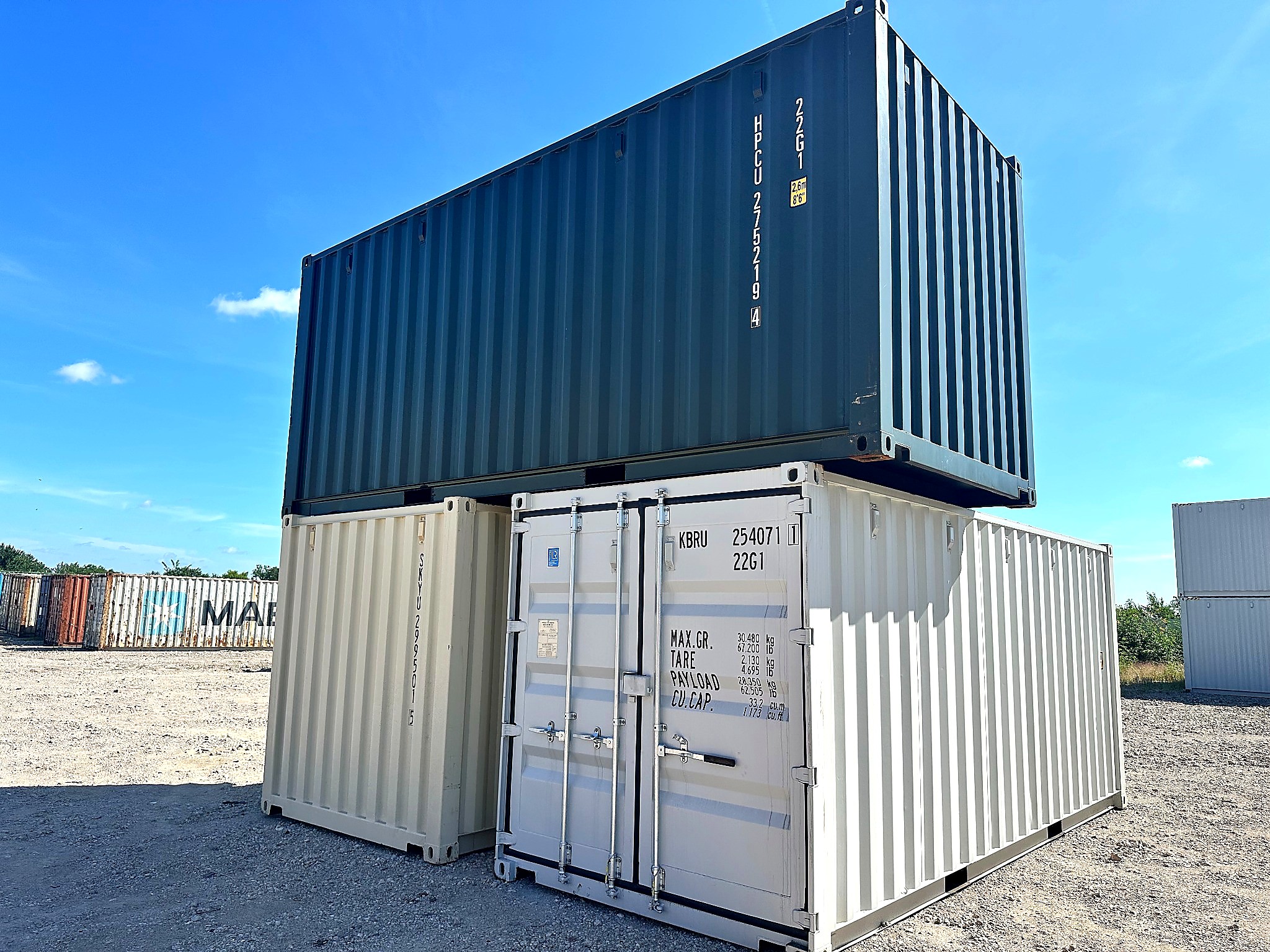 LC Container yard with containers in stock